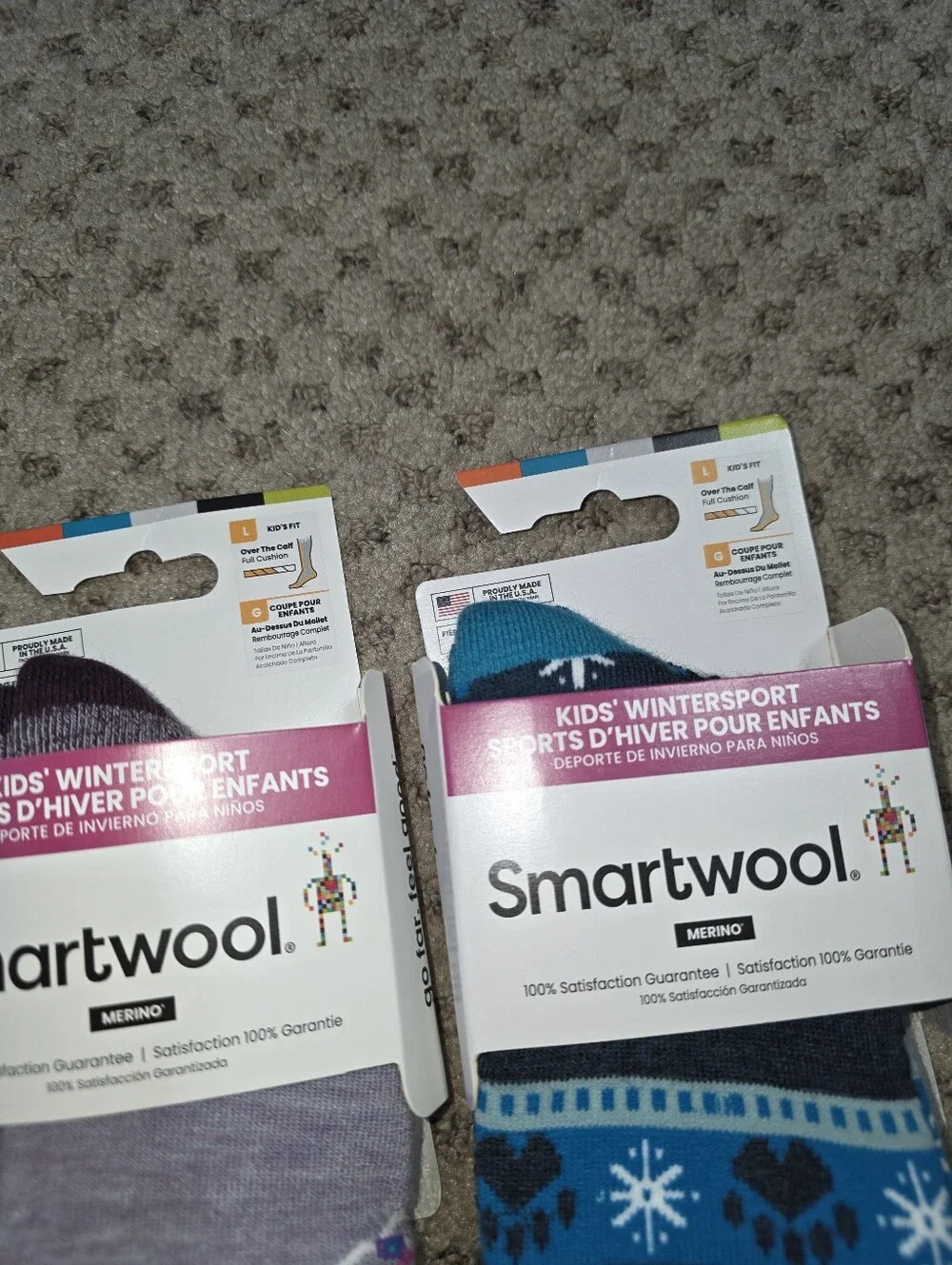 Smartwool Large Kids Ski Winter over the calf Socks Bundle